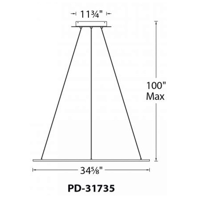 dweLED PD-31735 Illusion 35" LED Pendant