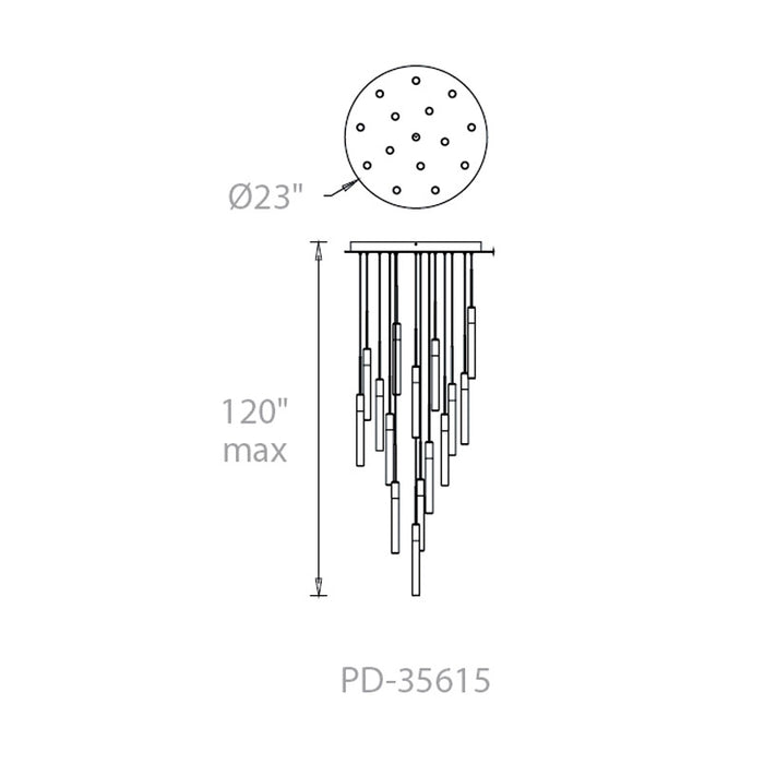 Modern Forms PD-35615 Magic 15-lt 23" LED Pendant