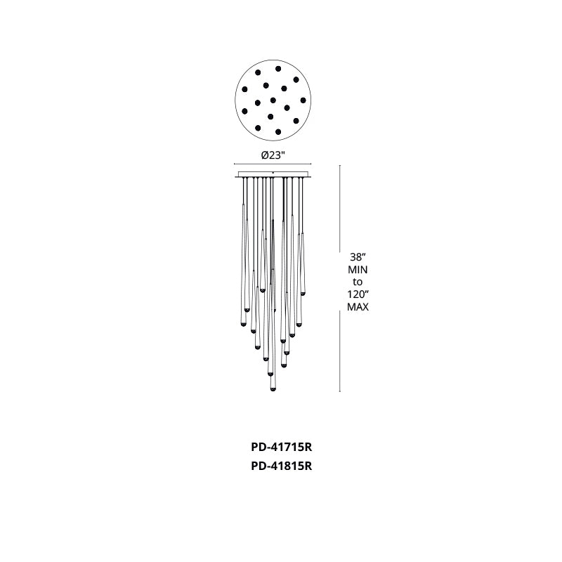 Modern Forms PD-41815R Cascade Flat 15-lt 23" LED Round Pendant