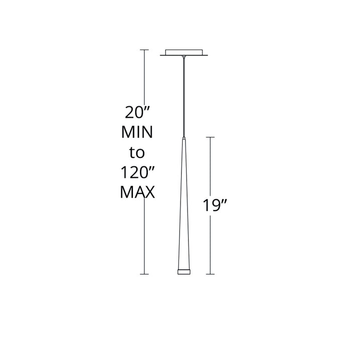 Modern Forms PD-41819 Cascade Flat 19" LED Pendant