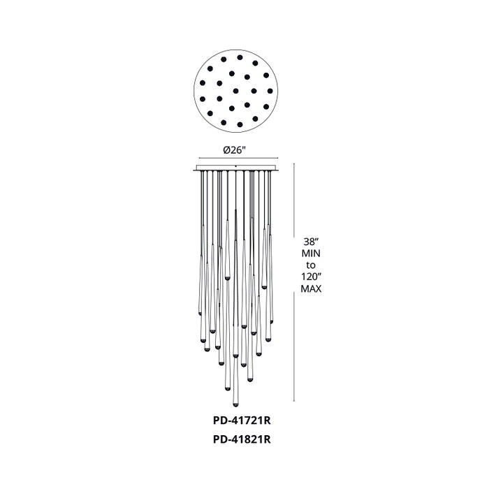Modern Forms PD-41821R Cascade Flat 21-lt 26" LED Round Pendant