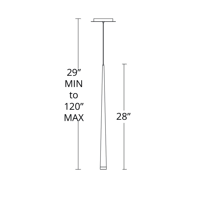 Modern Forms PD-41828 Cascade Flat 1-lt 28" Tall LED Pendant