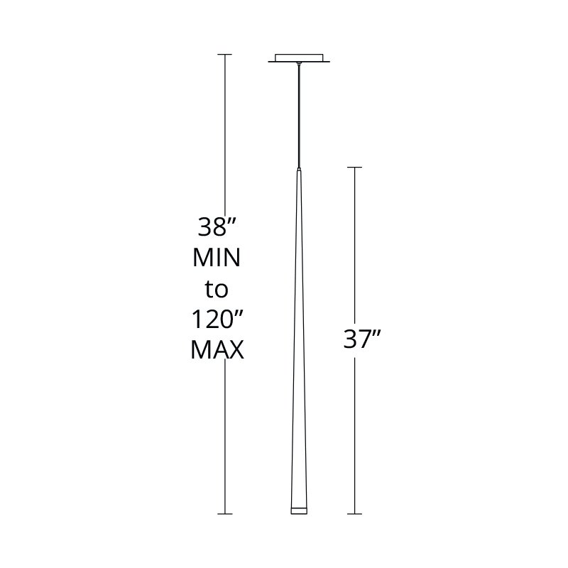 Modern Forms PD-41837 Cascade Flat 1-lt 37" Tall LED Pendant
