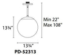 dweLED PD-52313 Niveous 14" LED Pendant