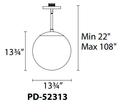 dweLED PD-52313 Niveous 14" LED Pendant
