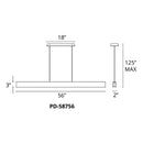 Modern Forms PD-58756 Drift 1-lt 56" LED Linear Pendant