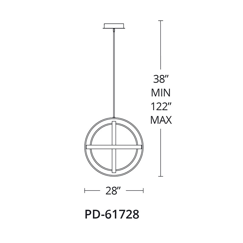 Modern Forms  PD-61728 Kinetic 1-lt 28" LED Chandelier