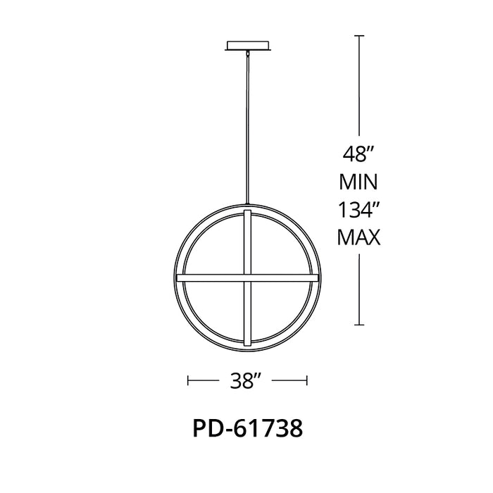 Modern Forms PD-61738 Kinetic 38" LED Chandelier