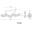 Modern Forms PD-62864 Riddle 13-lt 64" LED Linear Pendant