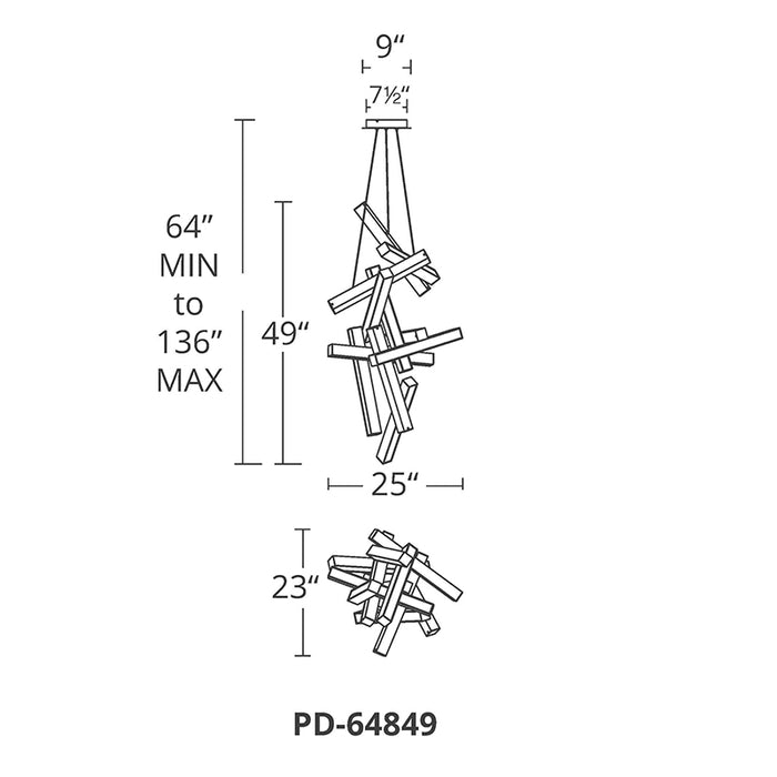 Modern Forms PD-64849 Chaos 25" LED Pendant