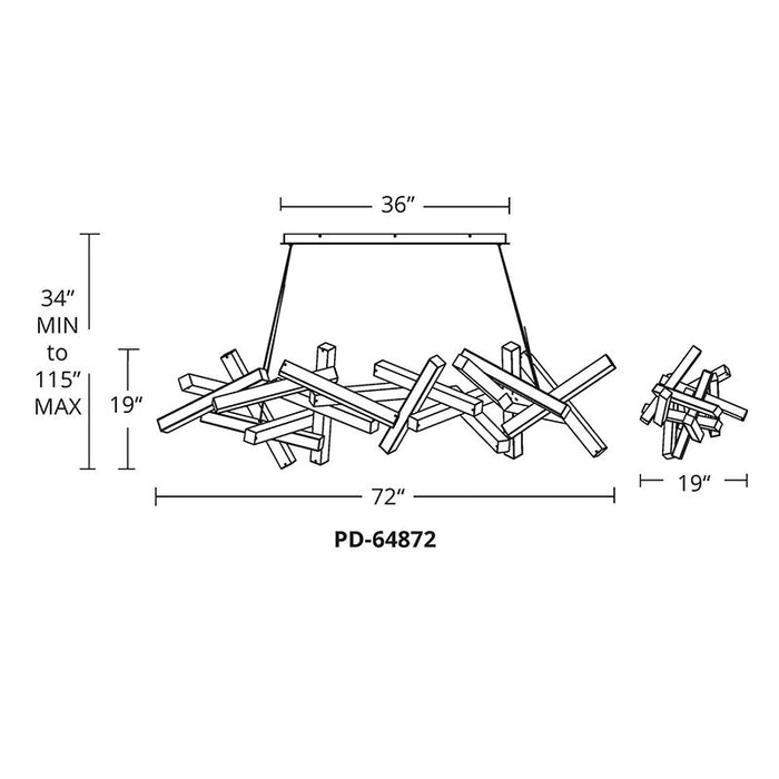 Modern Forms PD-64872 Chaos 72" LED Pendant