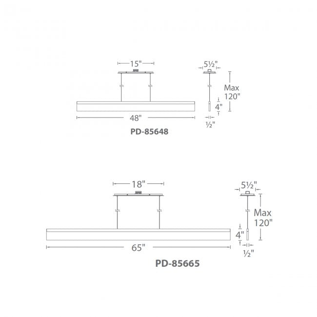dweLED PD-85648 Level 49" LED Linear Pendant