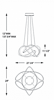 WAC PD-87729 Vornado 29" LED Chandelier - LBC Lighting