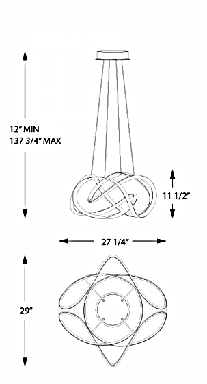 WAC PD-87729 Vornado 29" LED Chandelier - LBC Lighting