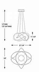 WAC PD-87729 Vornado 29" LED Chandelier - LBC Lighting