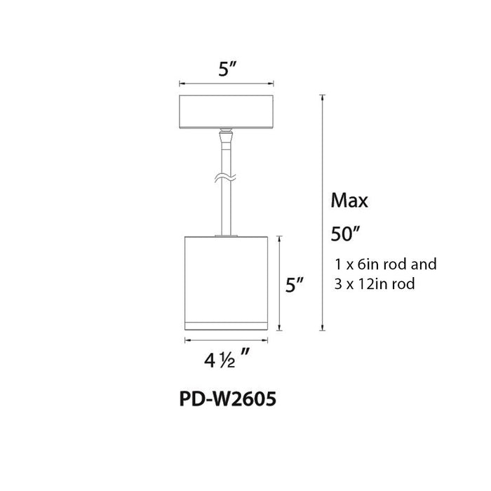 WAC WS-W2605 Tube 16W LED Outdoor Wall Mount, Single Sided