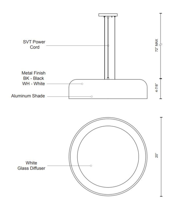 Kuzco PD13120 Beacon 20" Wide LED Pendant