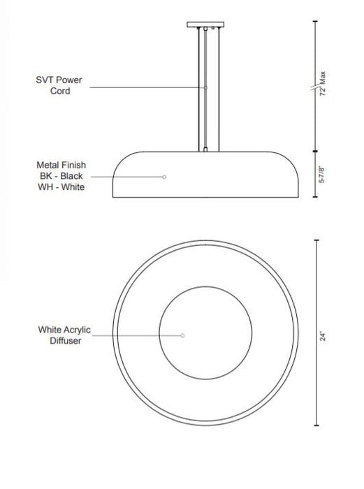 Kuzco PD13124 Beacon 24" Wide LED Pendant