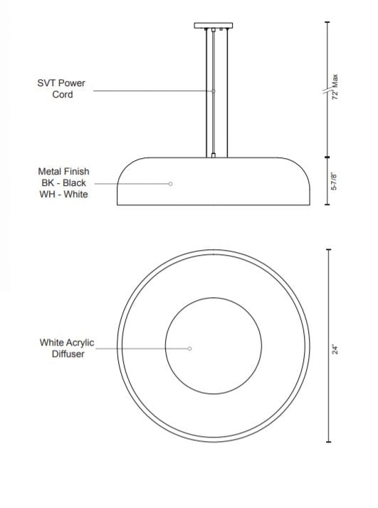 Kuzco PD13124 Beacon 24" Wide LED Pendant