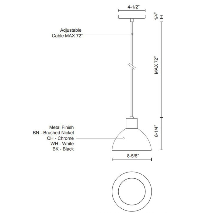 Kuzco PD1709 Chroma 9" Wide LED Pendant