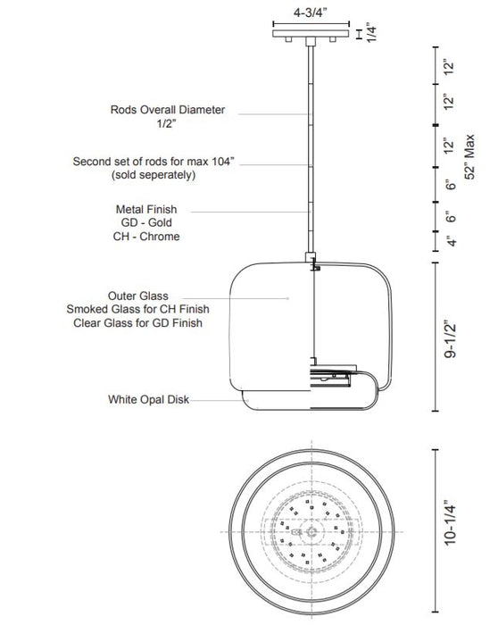 Kuzco PD70610 Enkel 10" LED Pendant