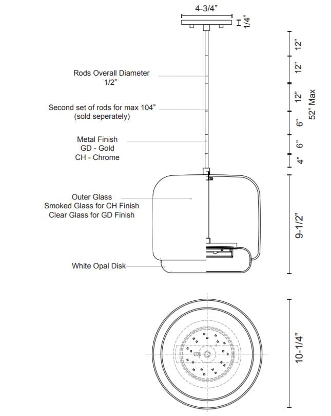 Kuzco PD70610 Enkel 10" LED Pendant
