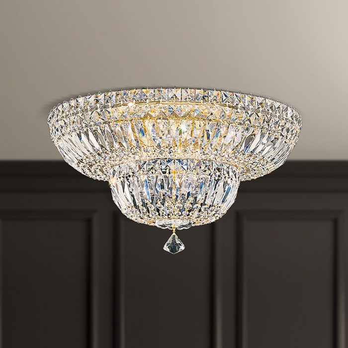 Schonbek 5894 Petit Crystal Deluxe 9-lt 18" Flush Mount