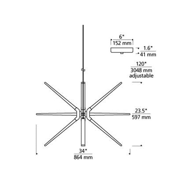 Tech 700PHT34 Photon 12-lt 34" LED Chandelier