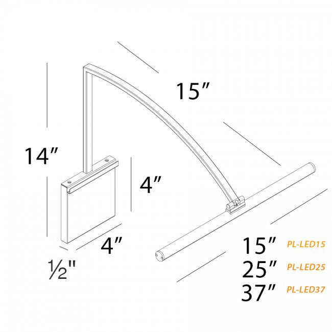 WAC PL-LED37 Vibe 37" LED Picture Light - Hard Wired