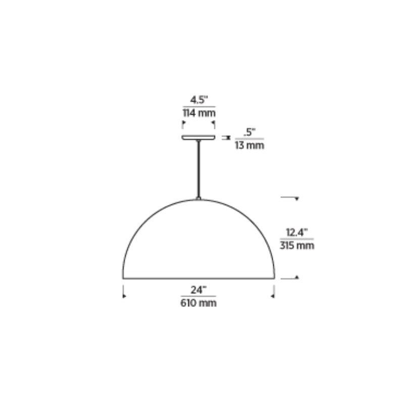 Visual Comfort 700TDPSP24 Powell Street 1-lt 24" Line Voltage Pendant