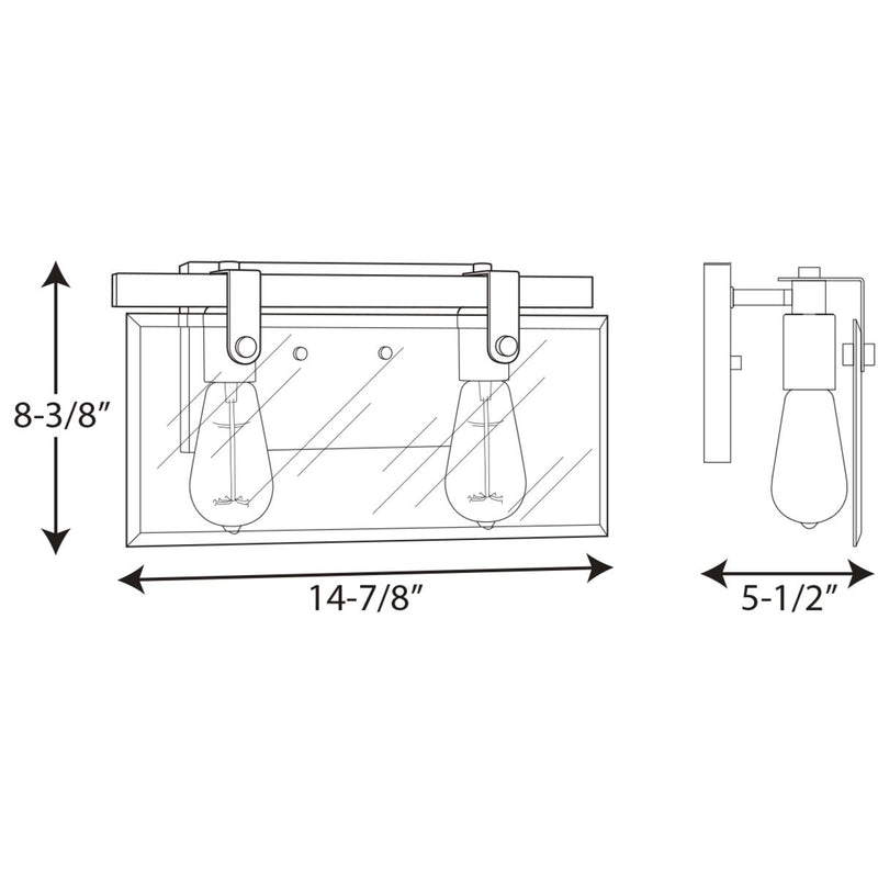Progress P300106 Glayse 2-lt Bath Light