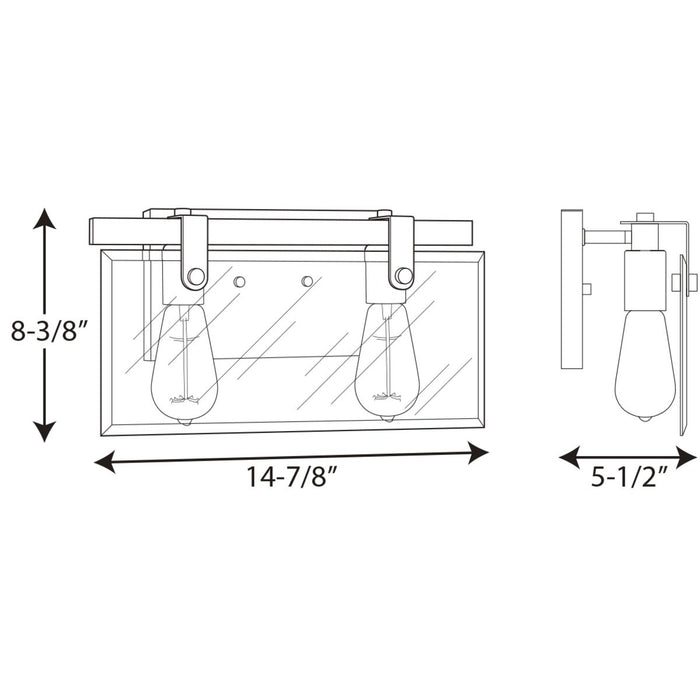 Progress P300106 Glayse 2-lt Bath Light