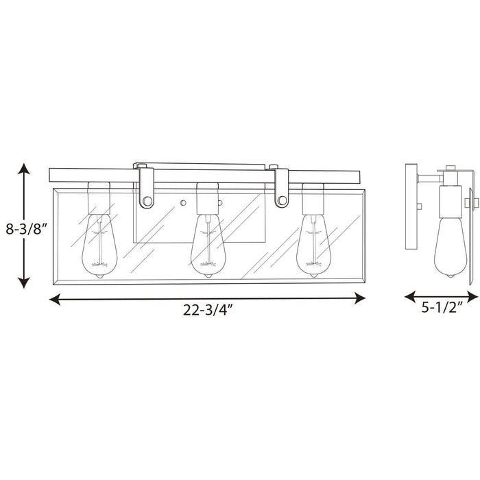 Progress P300107 Glayse 3-lt Bath Light