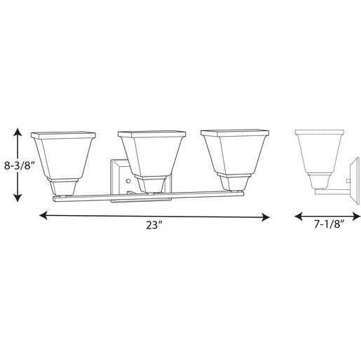 Progress P300160 Clifton Heights 3-lt 23" Bath Vanity Light