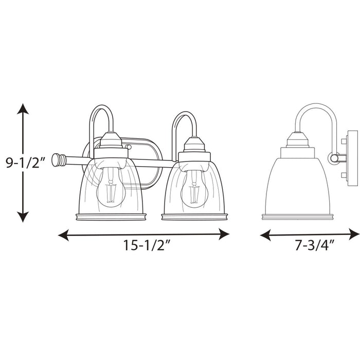 Progress P300179 Saluda 2-lt Bath Vanity Light