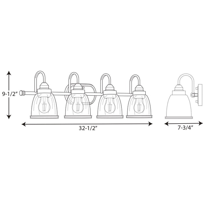 Progress P300181 Saluda 4-lt Bath Vanity Light