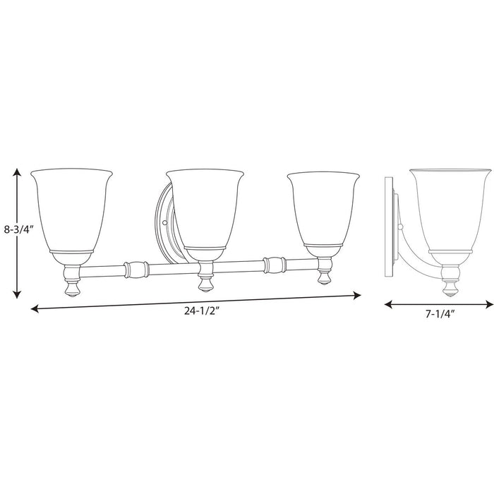 Progress P3029 Victorian 3-lt Bath & Vanity