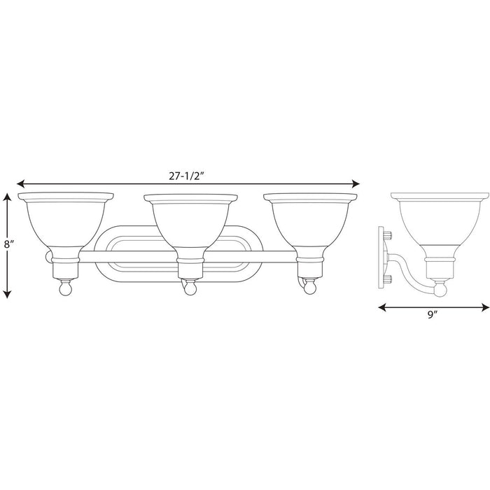 Progress P3163 Madison 3-lt Bath & Vanity