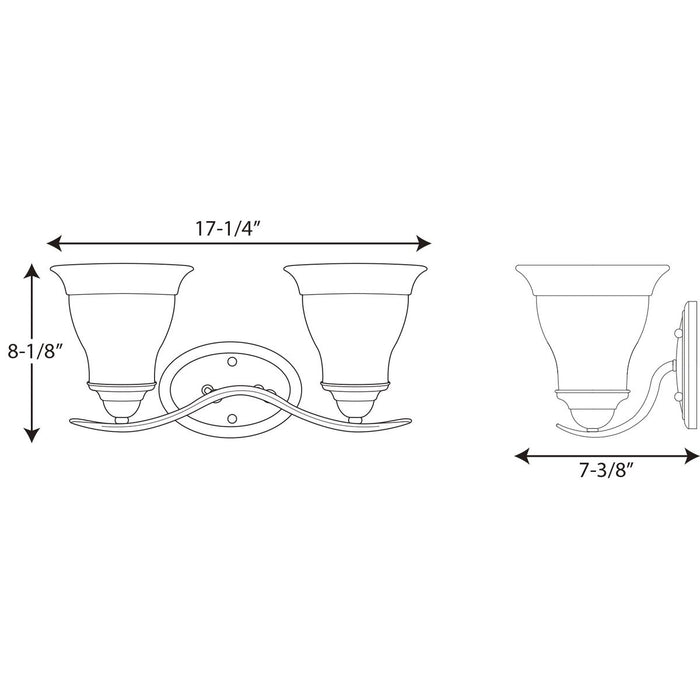 Progress P3191 Trinity 2-lt Bath & Vanity