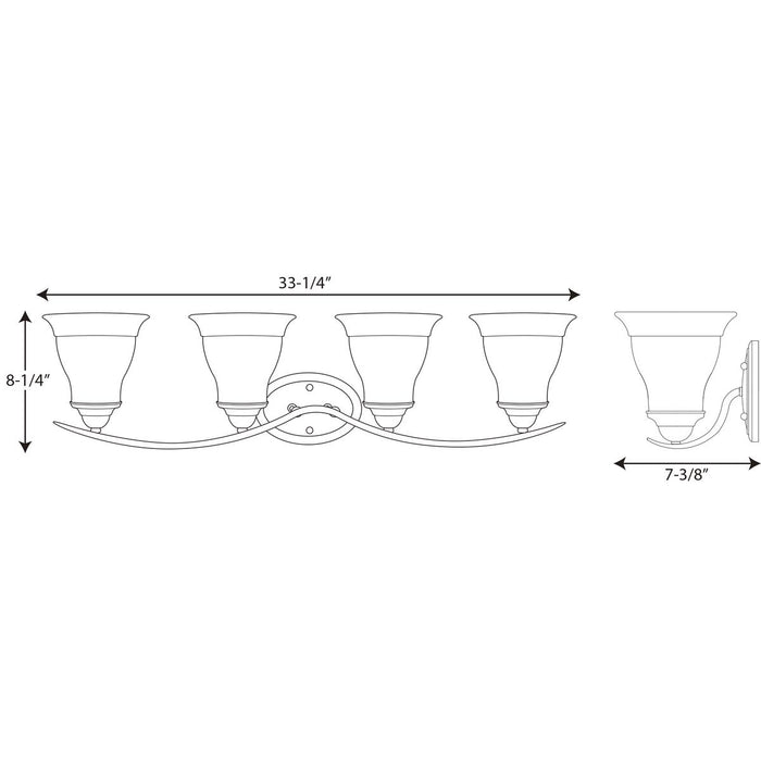 Progress P3193 Trinity 4-lt Bath & Vanity