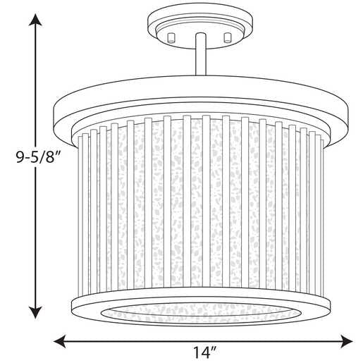 Progress P350142 Point Dume Sequit Point 3-lt Semi-Flush/Convertible Pendant