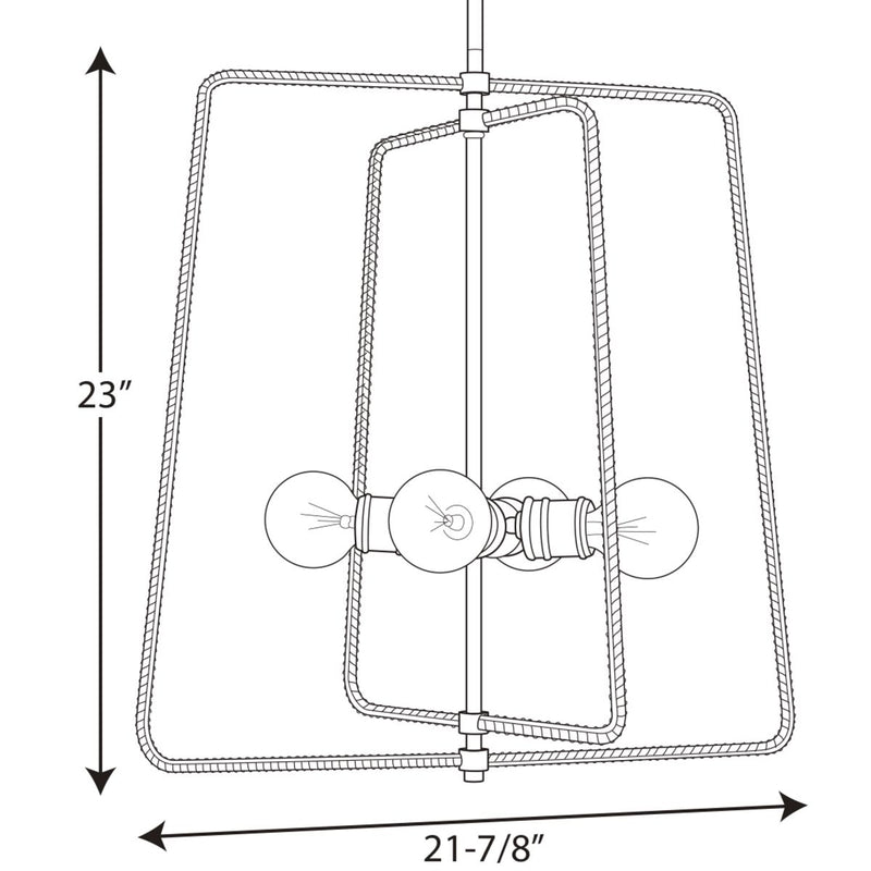 Progress P500120 Re-Bar 4-lt Pendant