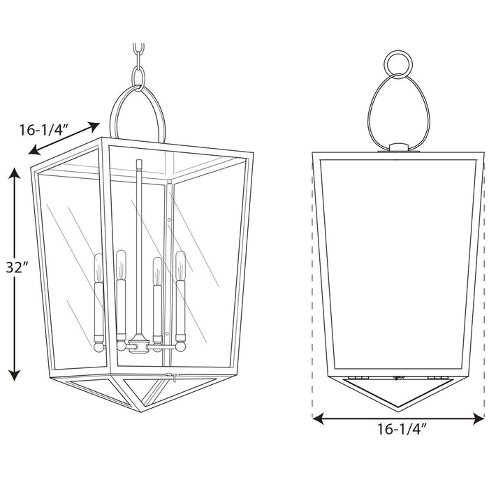 Progress P500196 Point Dume Shearwater 4-lt Pendant