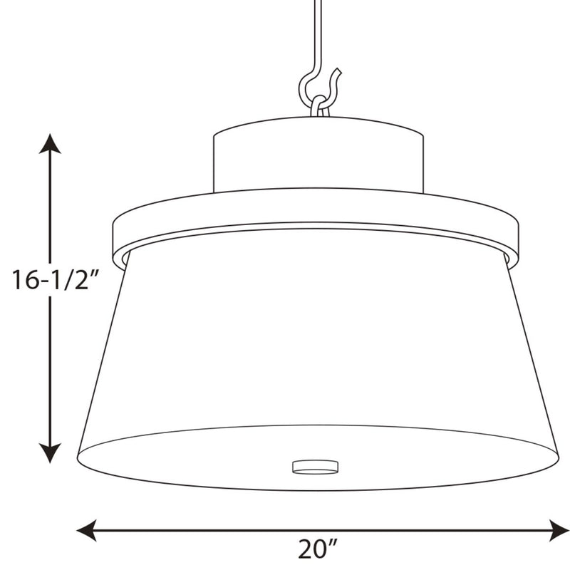 Progress P500203 Point Dume Windbluff 3-lt Pendant