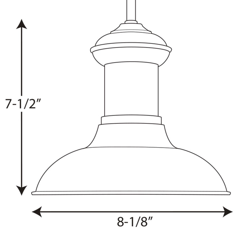 Progress P5023 Brookside 8" Wide Pendant