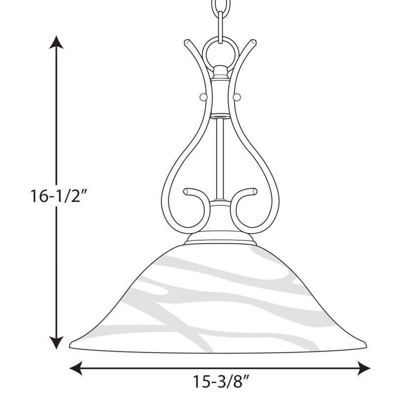 Progress P5091 Alabaster Glass 1-lt Pendant