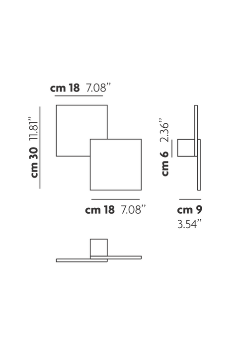 Studio Italia Design 14642 Puzzle 2-lt 12" LED Double Square Ceiling/Wall Light