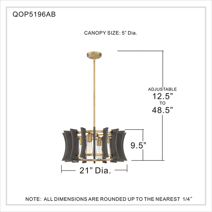 Quoizel QOP5196 Cordelia 4-lt 21" Pendant