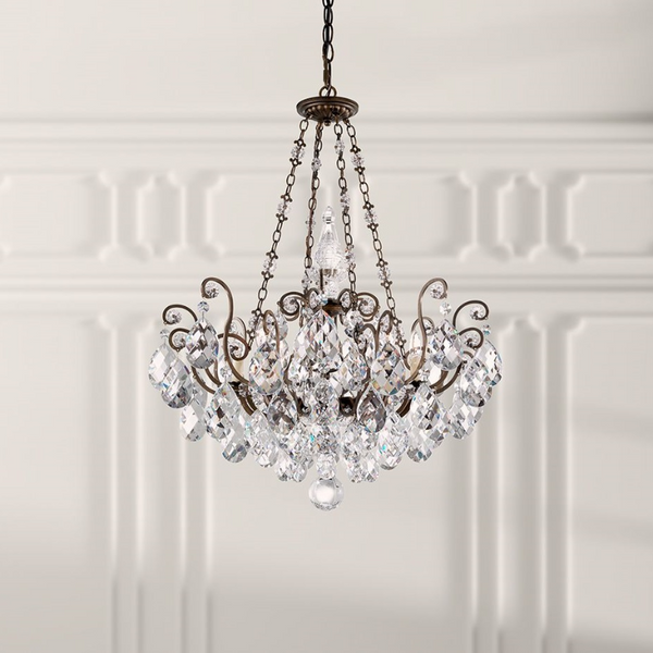 Schonbek 3787 23 Eight Light Chandelier Renaissance Etruscan Gold