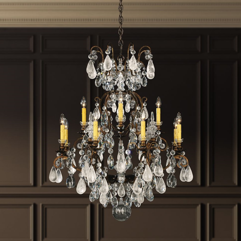 Schonbek 3572 Renaissance Rock Crystal 13-lt 32" Chandelier